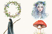 Watercolor Elven Reign Clipart, a Person Illustration by BusyDaydesign (Thumbnail 5 of 9)