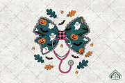 Coquette Preppy Halloween Nurse Bow, an Illustration by Craft Nest (Thumbnail 1 of 6)