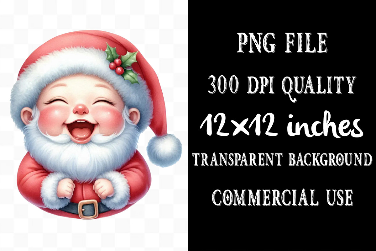 Cute Christmas Baby Santa, an Illustration by Designking (Photo 4 of 5)