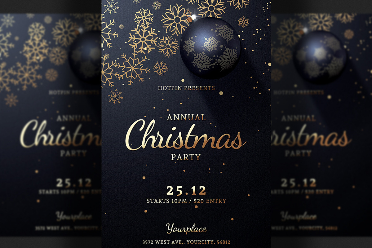 Christmas Party Flyer Invitation, a Card Template by Hotpin (Photo 1 of 3)