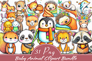 Baby Animal Clipart Bundle, an Illustration by Libby Wishes (Thumbnail 1 of 9)