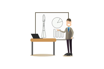 Space people concept flat vector
