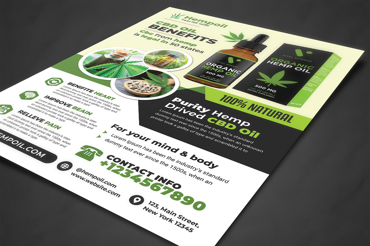 Hemp Product Flyer Templates, a Flyer Template by AfzaalGraphics (Photo 2 of 4)