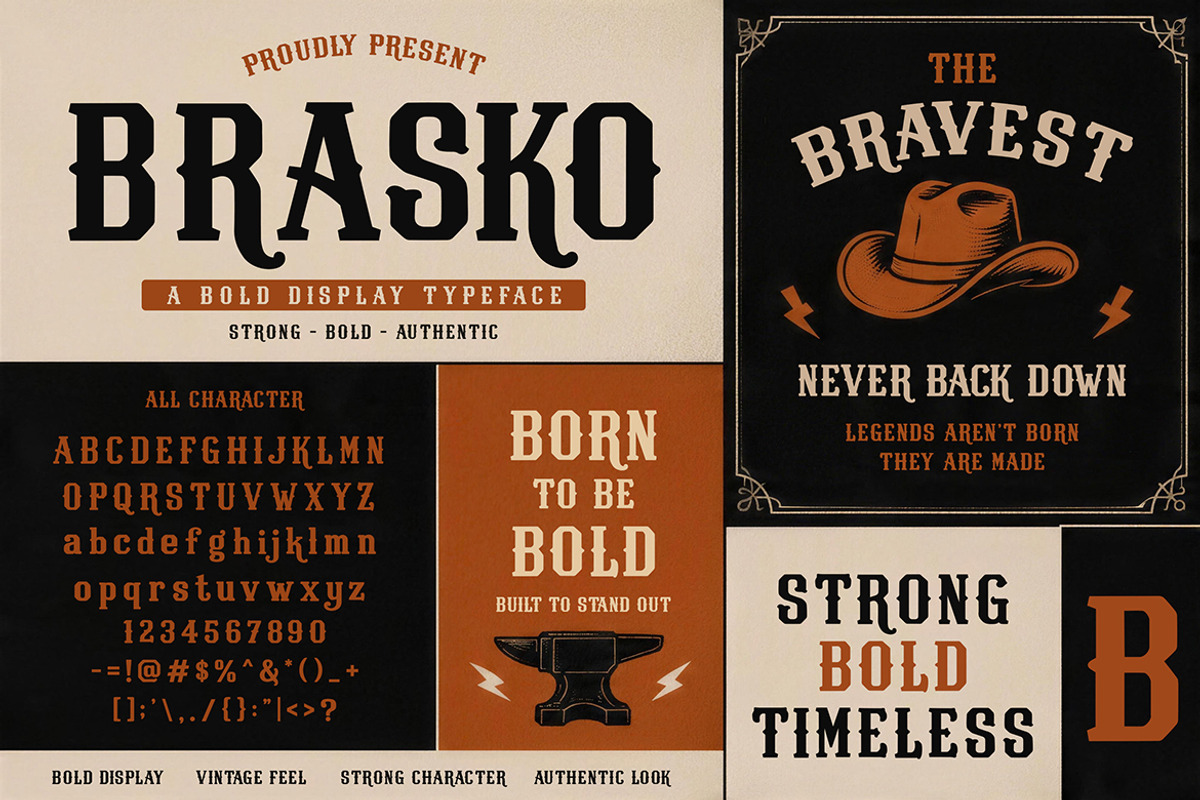 Brasko - Vintage Display Font, a Serif Font by Pitchlook.Studio (Photo 4 of 4)