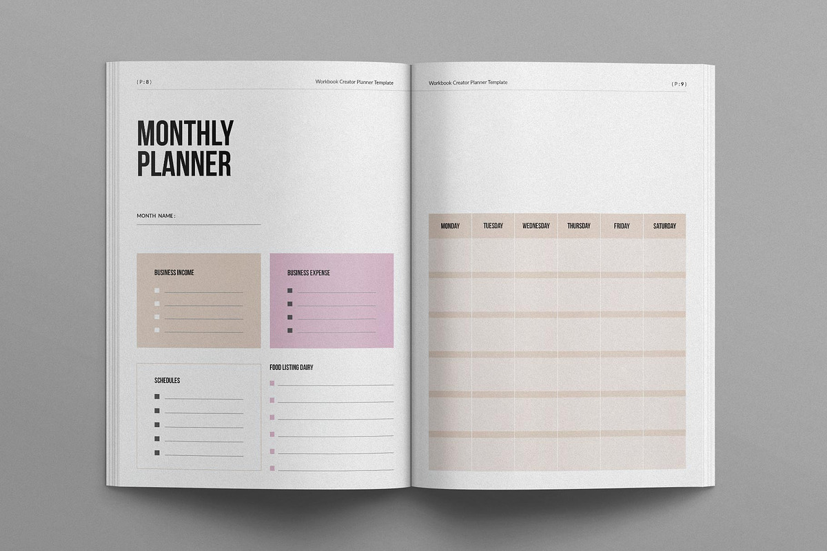 Workbook Creator Planner Template, a Brochure Template by E-Type (Photo 4 of 7)