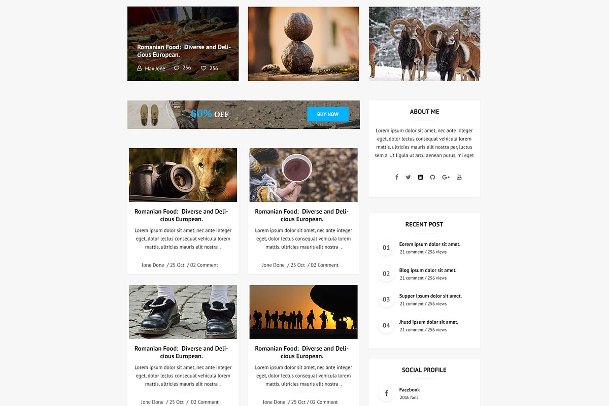 Nextblog - Blog Web template PSD, a Templates & Theme by Themeix (Photo 2 of 6)