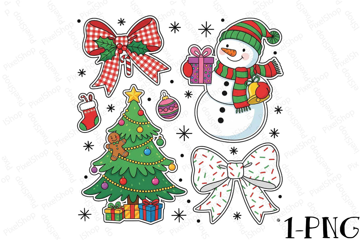 Christmas PNG, Snowman Bow PNG, an Illustration by DreamPrint404 (Photo 1 of 7)