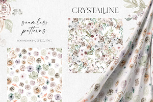 Crystalline - White Floral Clipart