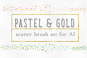 Pastel Gold Confetti Scatter Brushes