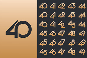 Number 40 To 49 Logo Designs.