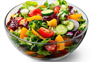 Fresh vibrant vegetable salad in a g, a Food & Drink Photo by Pixeness Studio