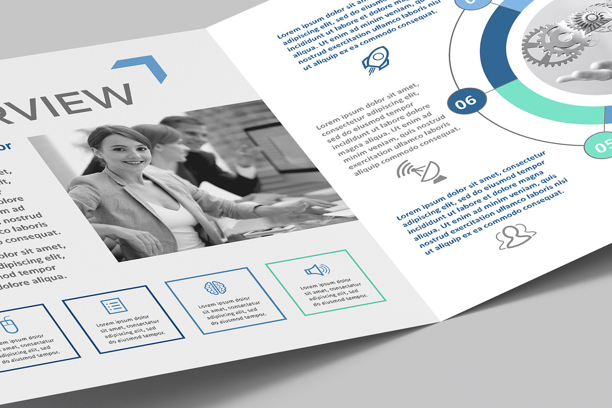 A4 Landscape Bi-Fold Brochure Mockup, a Books & Magazine Mockup by Illusiongraphic (Photo 12 of 17)