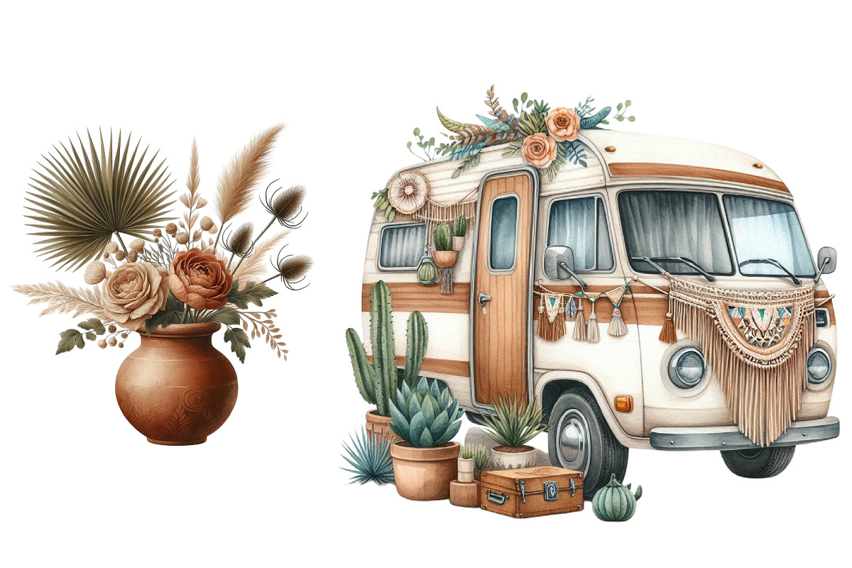 Boho Clipart Bundle PNG, an Illustration by DreamArtGraphic (Photo 4 of 7)