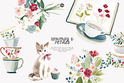 whimsical tea party clipart set, a Decorative Illustration by Patishop Art (Thumbnail 5 of 10)