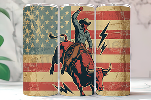 Rodeo Patriot Western Flag Tumbler, an Arts & Entertainment Photo by LamanAzalea