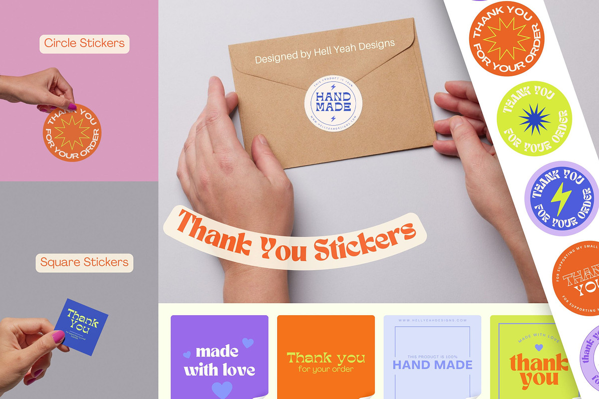 Funky Sticker & Wrapping Templates, a Stationery Template by Hell Yeah Designs (Photo 3 of 9)