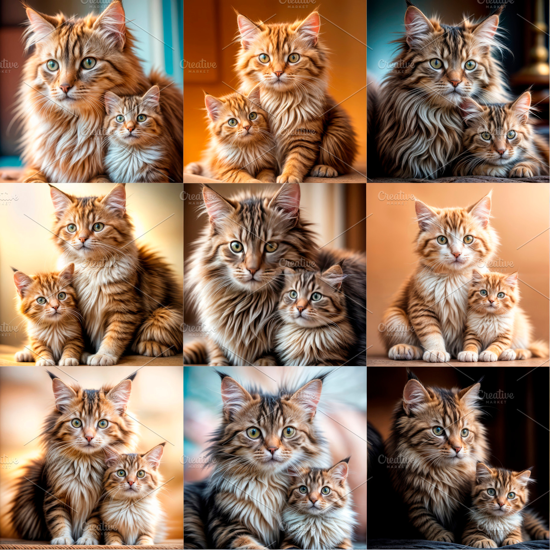 cat - mother and her baby, an Animal Photo by TatsianaSalauyova
