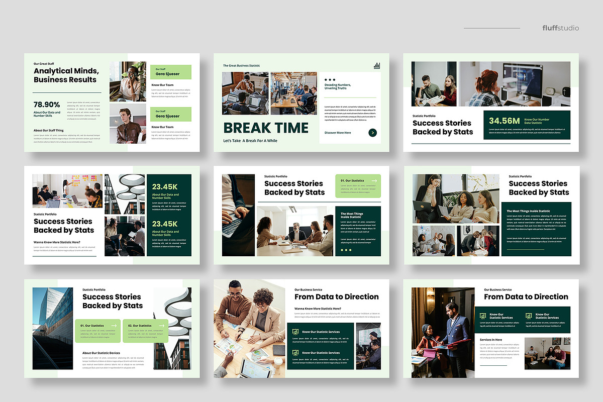 Business Statistic Keynote Template, a Presentation Template by fluffstudio (Photo 3 of 4)