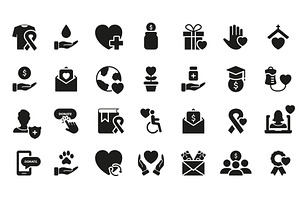 Charity and Donation Silhouette, an Object Illustration by Vector Creator