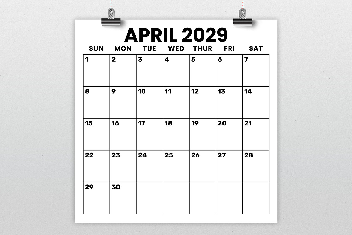 2029 Square 12x12 Large No. Calendar, a Stationery Template by Running With Foxes (Photo 2 of 5)