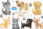 Watercolor Dogs Illustrations, an Animal Illustration by Doodle and Stitch (Thumbnail 1 of 2)