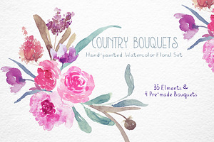 Country Bouquets - Watercolor Floral