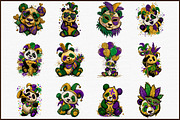Whimsical Mardi Gras Panda Clipart, an Illustration by Sublimation Artist (Thumbnail 3 of 6)