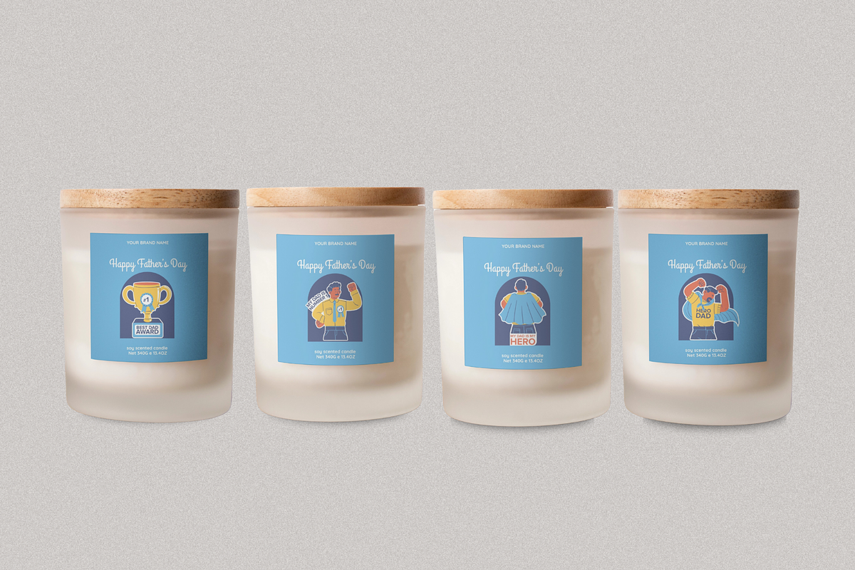 Father's Day Candle Label Template, a Branding & Logo Template by KnowyourLabel (Photo 1 of 5)