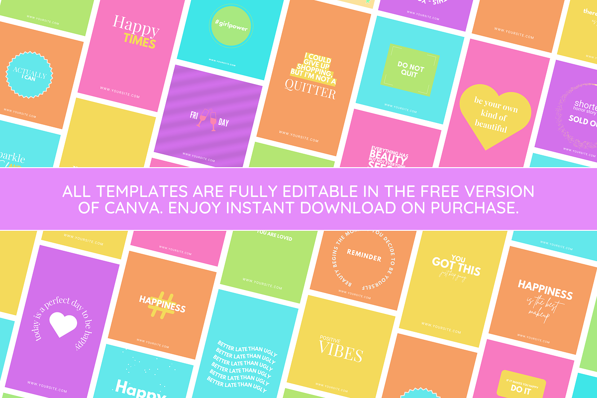 Colorful Instagram Quotes, a Social Media Template by SunshineStudioBoutique (Photo 3 of 6)