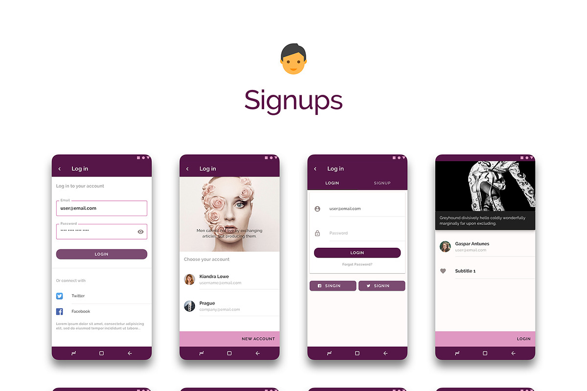 Prototype 86 - Template For Android, an UI Kit Template by App for Mobile & Website (Photo 7 of 28)