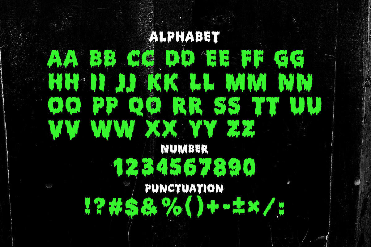 Death Secrets Halloween Melting, a Blackletter Font by dansdesign (Photo 2 of 8)