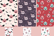 Pink Halloween clipart & patterns, a Seasonal Illustration by JulzaArt (Thumbnail 5 of 14)