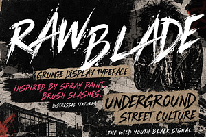 RawBlade - Grunge Display Typeface, a Handwritten Font by HypeWorksCo