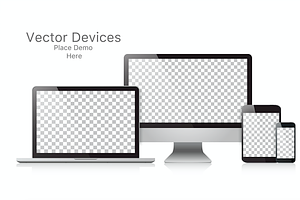 Set realistic vector devices, an iPhone Mockup by VIVAT Design Studio