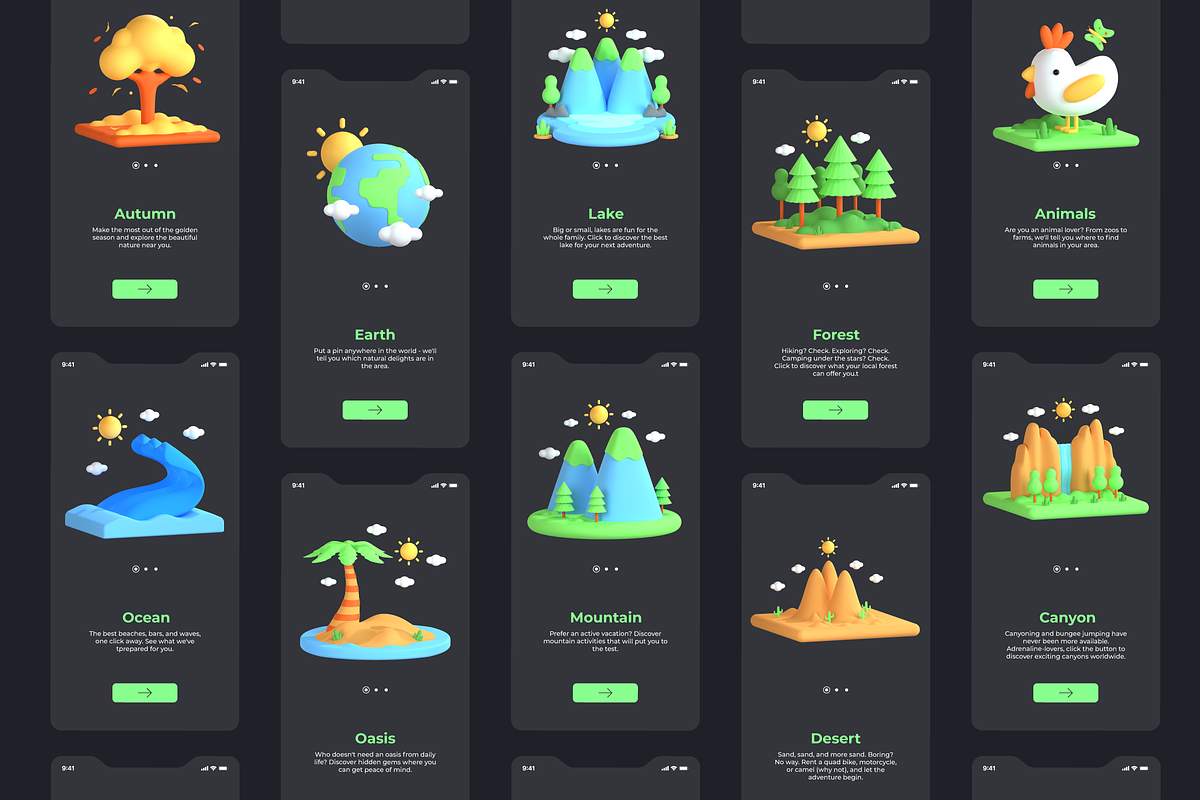 3D Nature and Environment Icons, an Environmental 3D Model by Flat Icons (Photo 7 of 8)