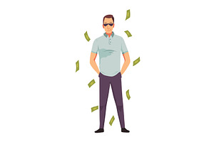 Rich man flat cartoon comic, an Object Illustration by Things for designers