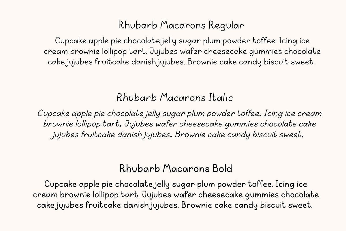 Rhubarb Macaron, a Handwritten Font by Sofia Skoog (Photo 7 of 11)