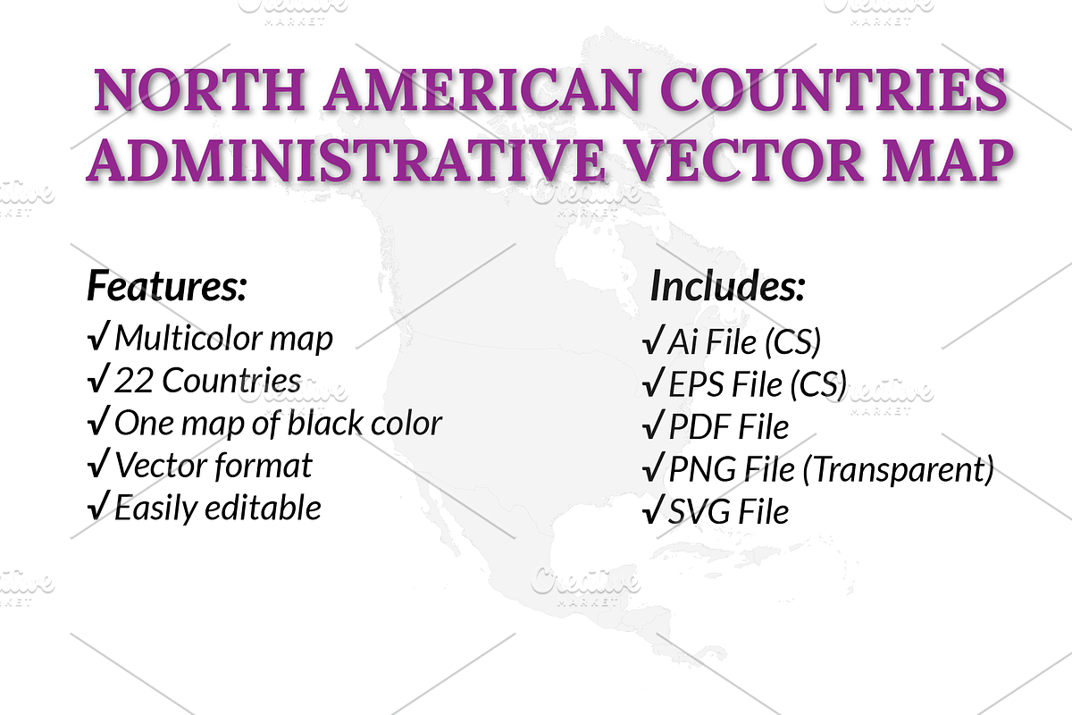 North American Countries Vector Map, an Object Graphic by Nazim's Shop (Photo 9 of 9)
