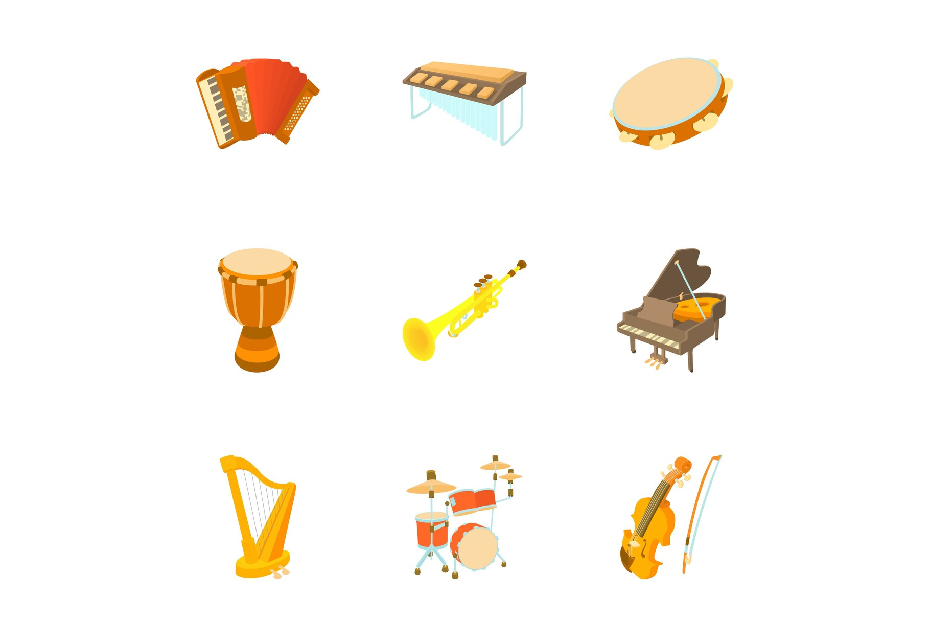Musical Instruments Icons Set by Ylivdesign | Creative Market