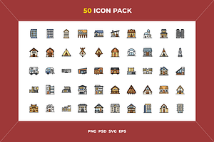 Type of houses icons, an Outline Icon by Wencory