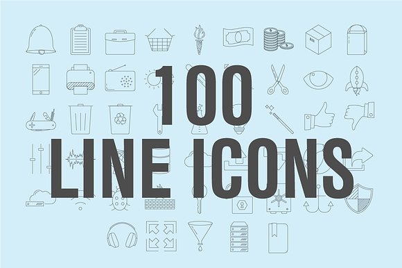 100 Line Icons