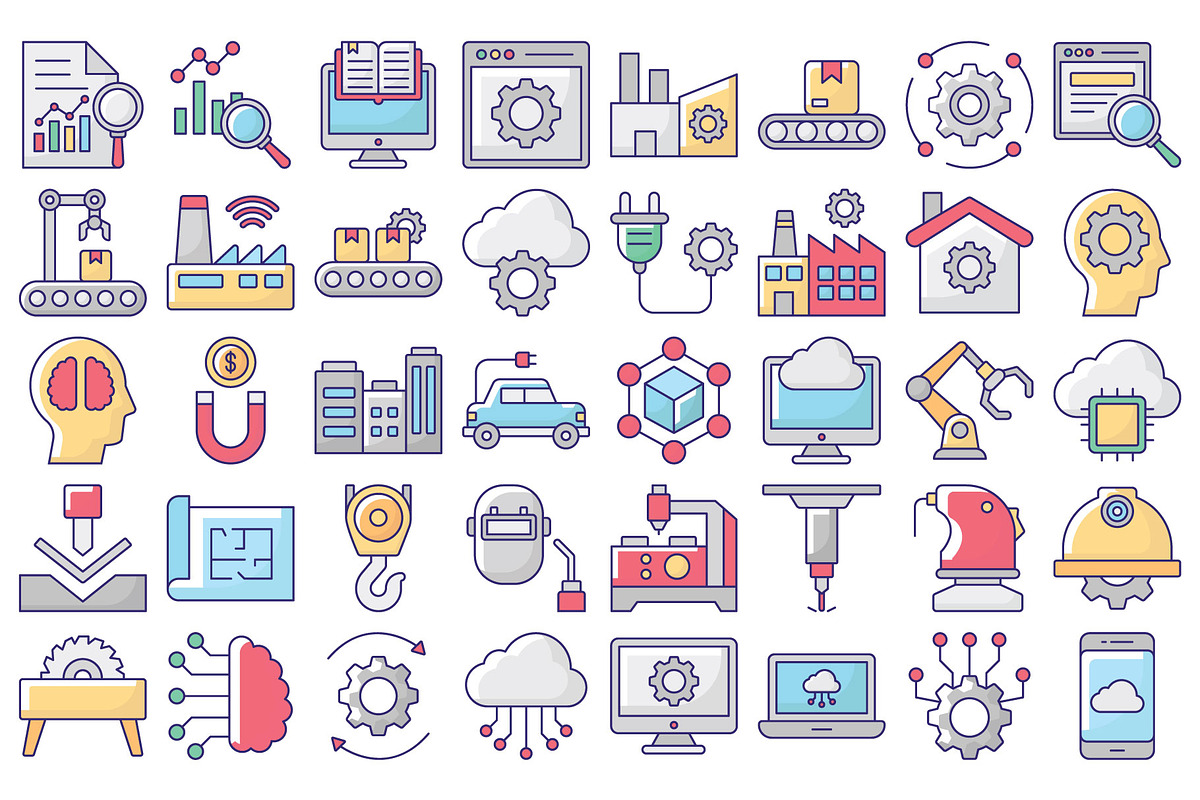 Digitalization and Industry Ions, an Outline Icon by Vector Portal (Photo 2 of 5)