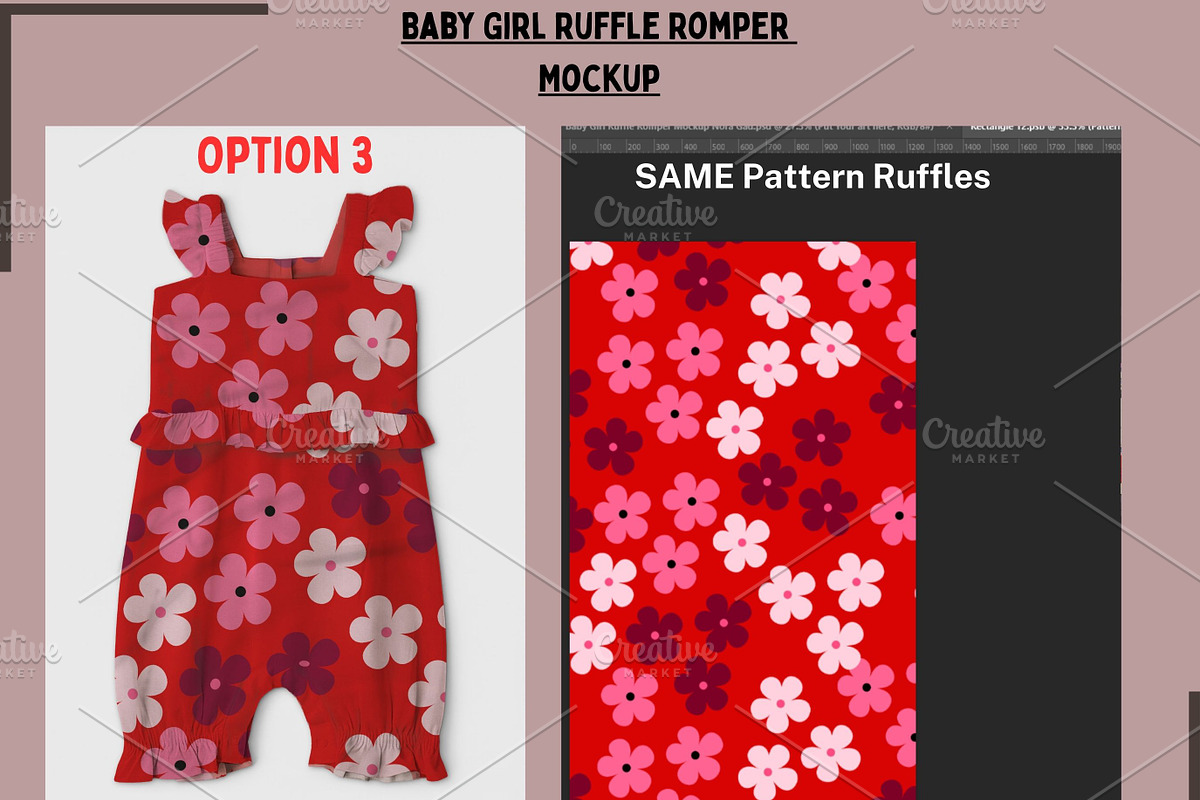 Baby Girl Ruffle Romper Mockup, a Shirt Mockup by Nora Gad (Photo 8 of 21)