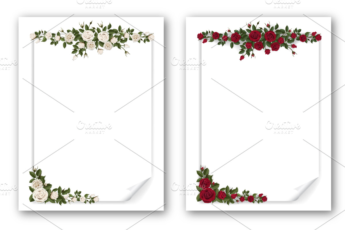 Set of white and red vector roses, an Illustration by belander (Photo 8 of 10)