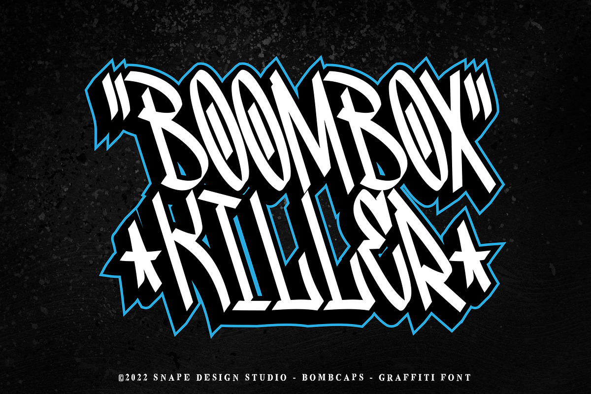 Bombcaps - Graffiti Font, a Font by Snape Design Studio (Photo 3 of 5)