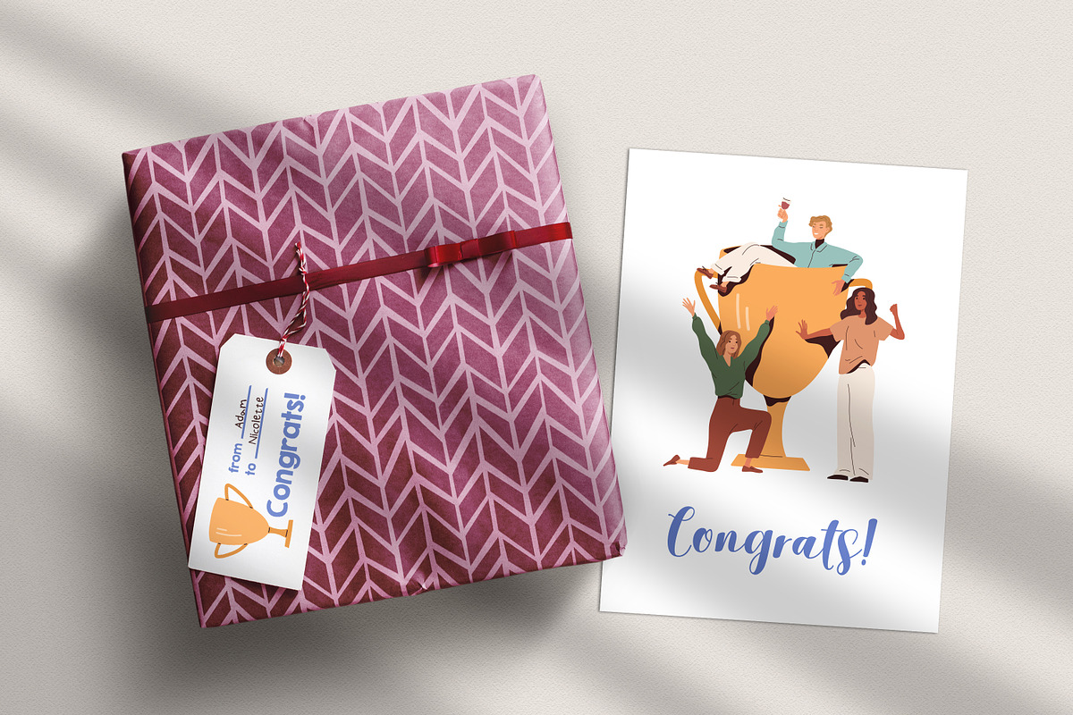 Winners with cups and awards set, a Person Illustration by Good Studio (Photo 6 of 6)