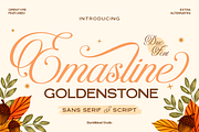 Emasline Goldenstone, a Sans Serif Font by Burntilldead (Thumbnail 1 of 12)
