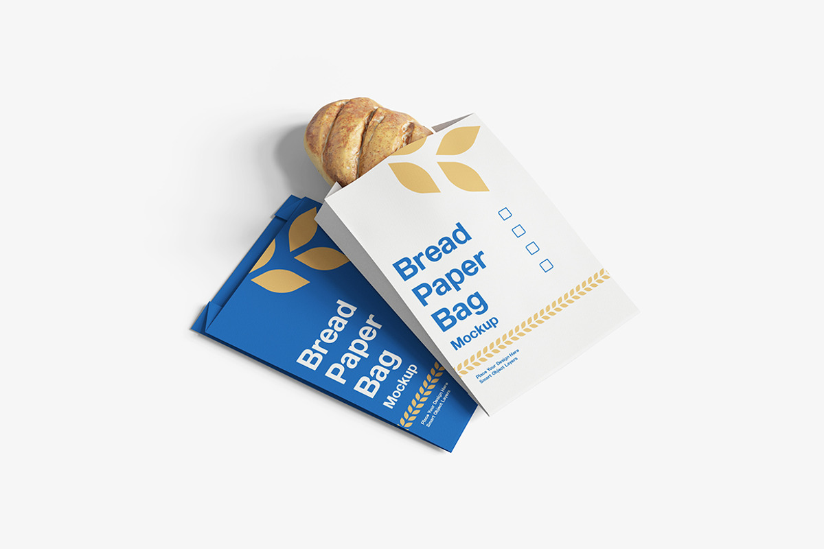 Bread Paper Bag Mockup, a Packaging Mockup by Indah (Photo 4 of 6)