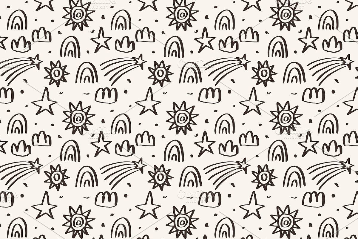 Whimsical Folk Doodle Patterns, a Pattern Graphic by Lyolya Profitrolya (Photo 7 of 7)
