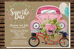 DIY Wedding Car Printable Invitation
